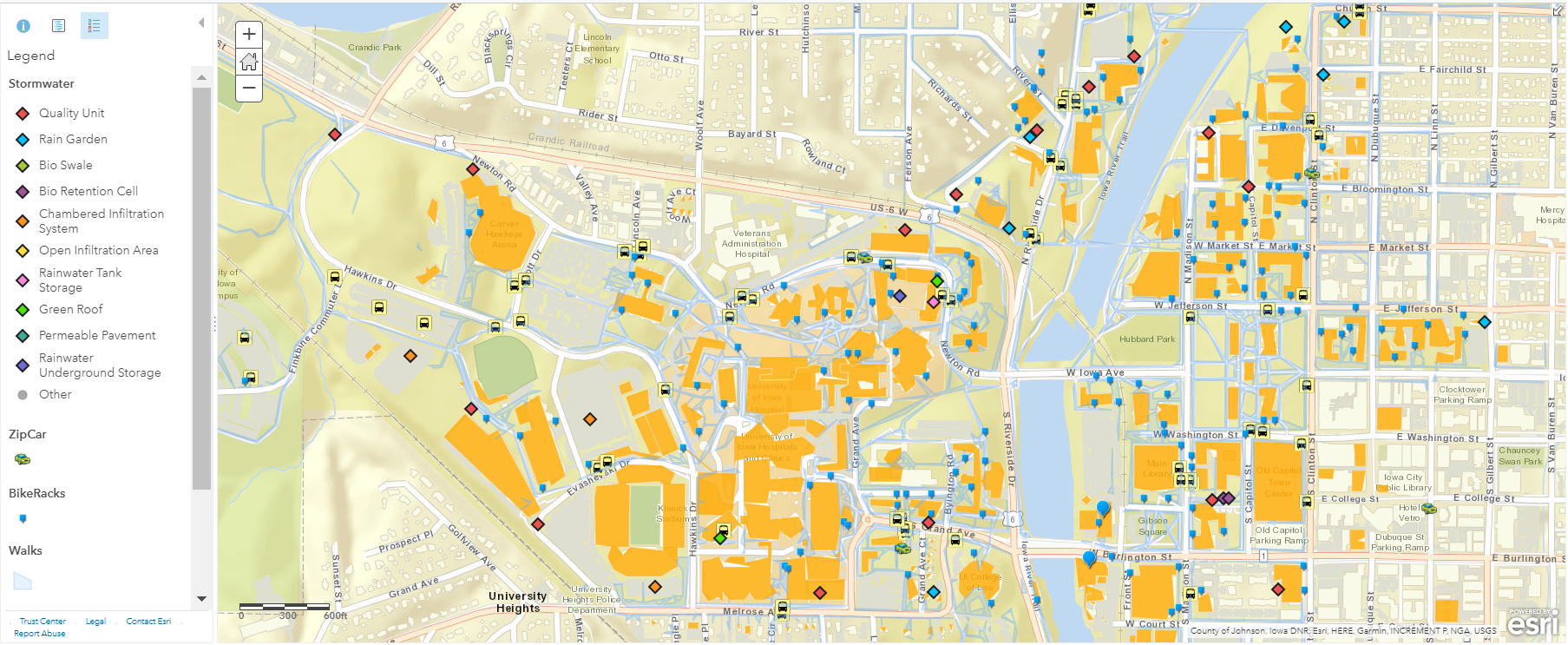 university of iowa campus map Sustainability Maps Office Of Sustainability And The Environment university of iowa campus map