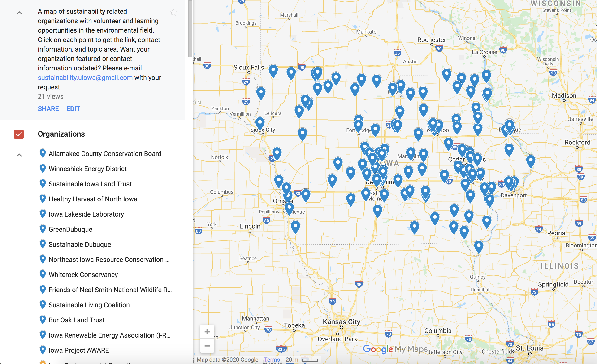 iowa sustainability map