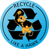 3 Recycle Like a Hawk Sticker 6x6 in 005