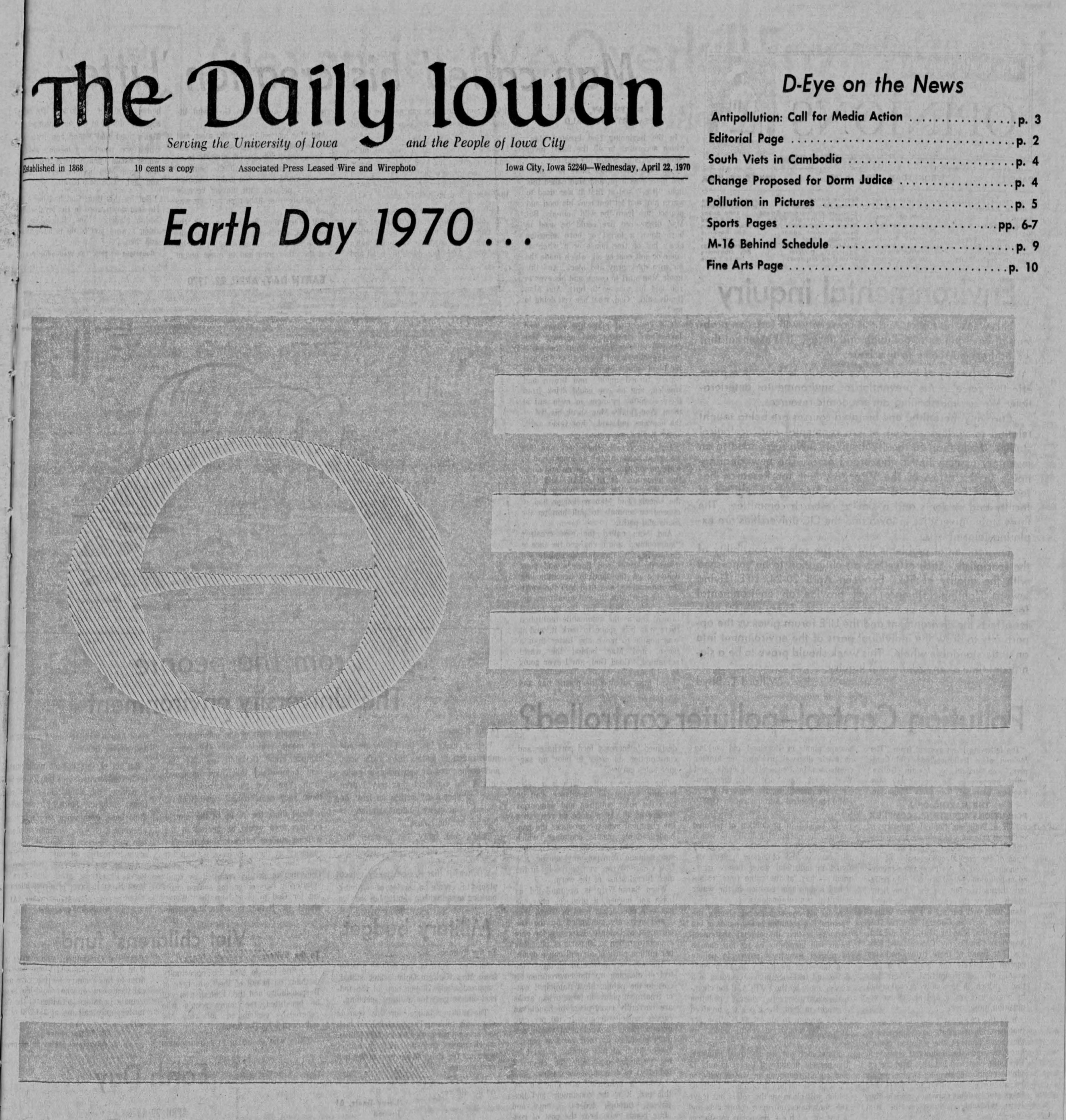 daily iowa earth day 1970