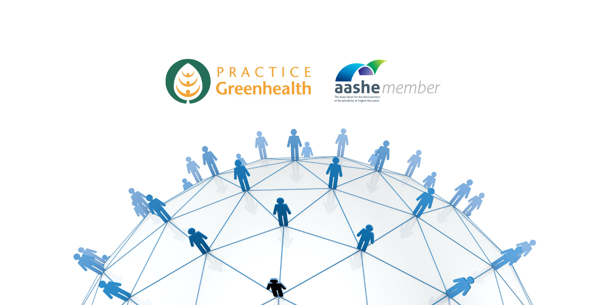 Practice Greenhealth and AASHE logos