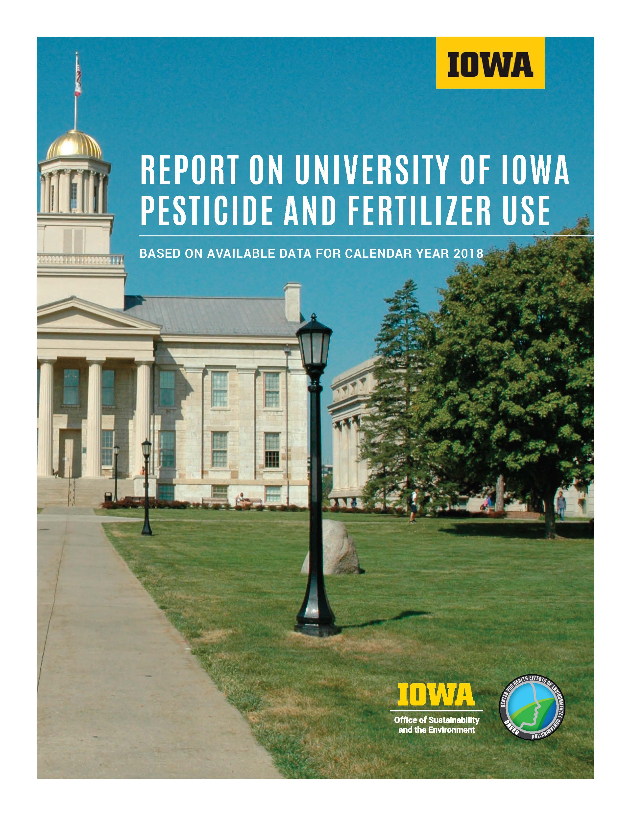 Title page of the Report on the University of Iowa Pesticide and Fertilizer Use