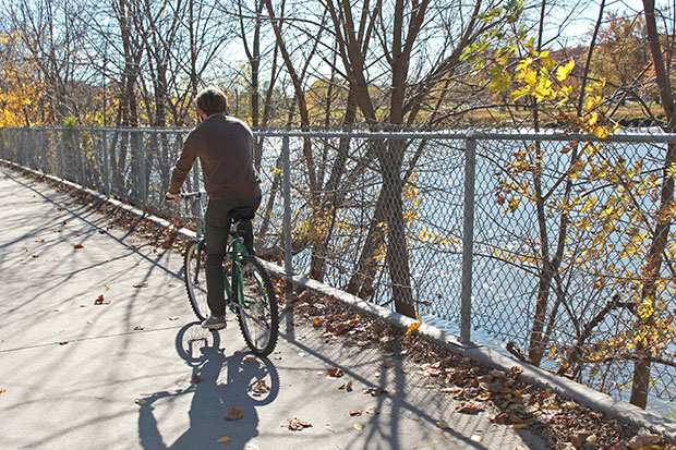 bicycle on iowa river