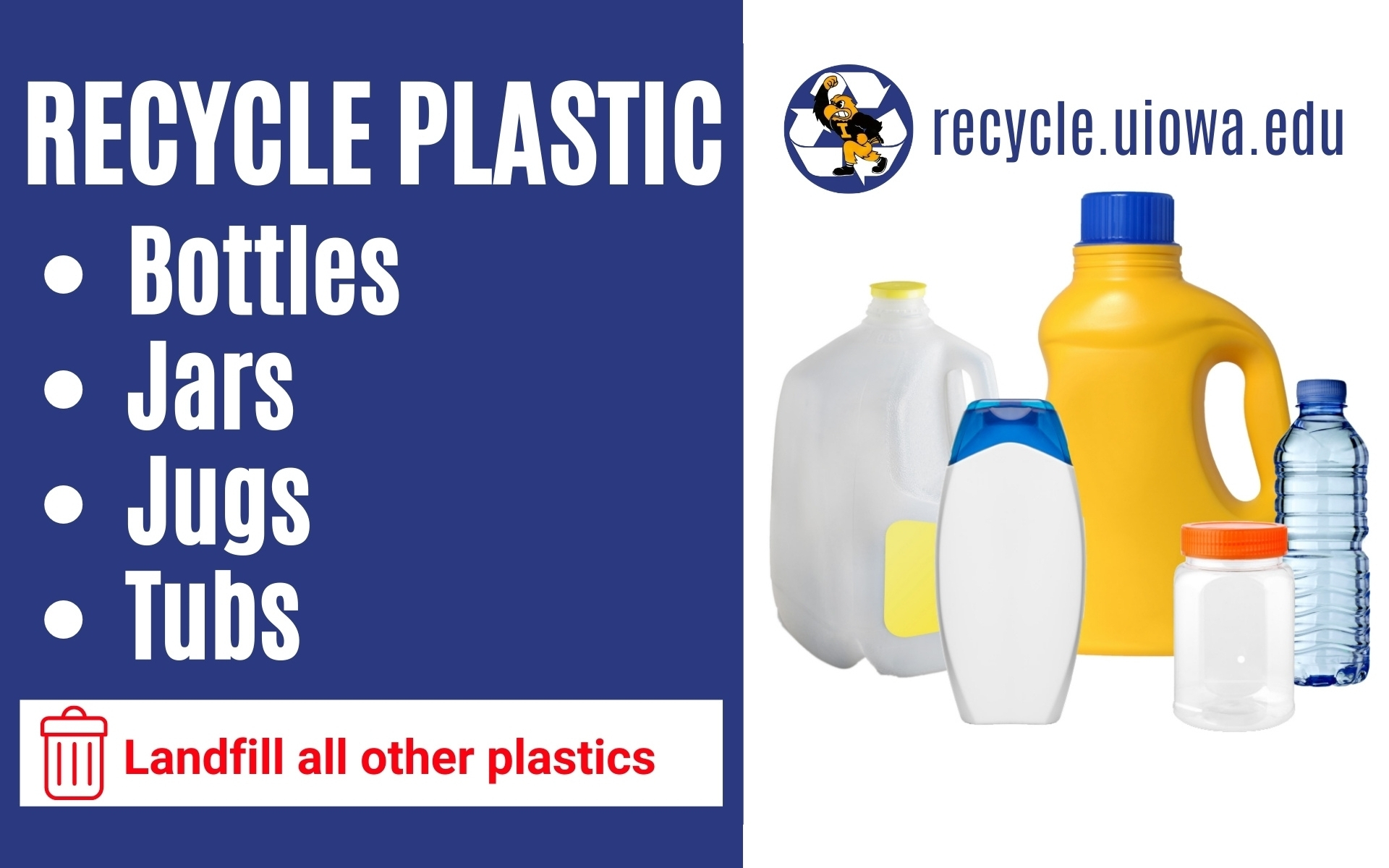 Recycle Plastic Bottles Jars Jugs and Tubs