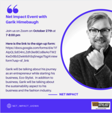 Net Impact Discussion with Entrepreneur Garik Himebaugh
