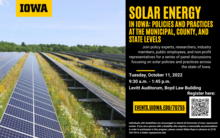 Solar Energy in Iowa: Policies and Practices at the Municipal, County, and State Levels