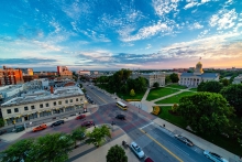 aerial view of pentacrest