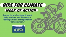 Bike For Climate Week of Action, join us for a trivia launch event and daily actions