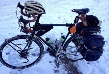 bike in snow