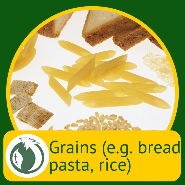 Grains (e.g. bread, pasta, rice)