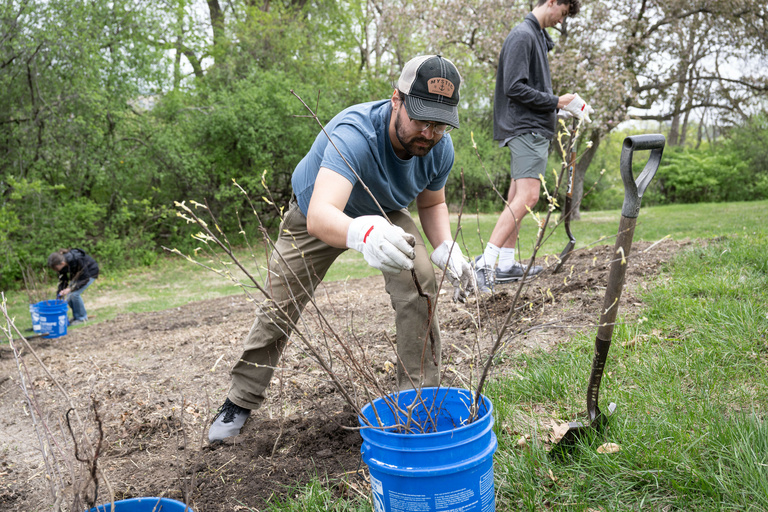 Volunteers planting Miyawaki Forest