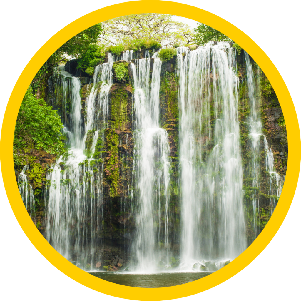 A waterfall