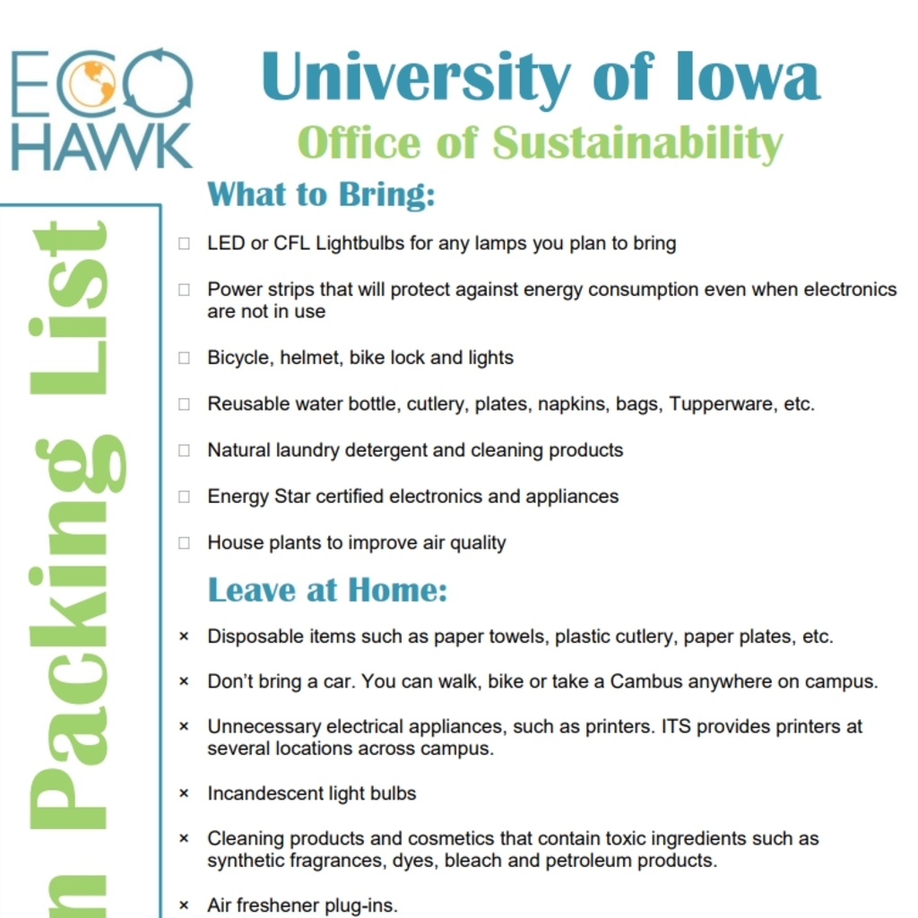 Green Packing List Image
