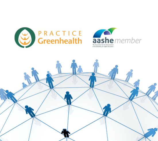 Practice Greenhealth and AASHE logos