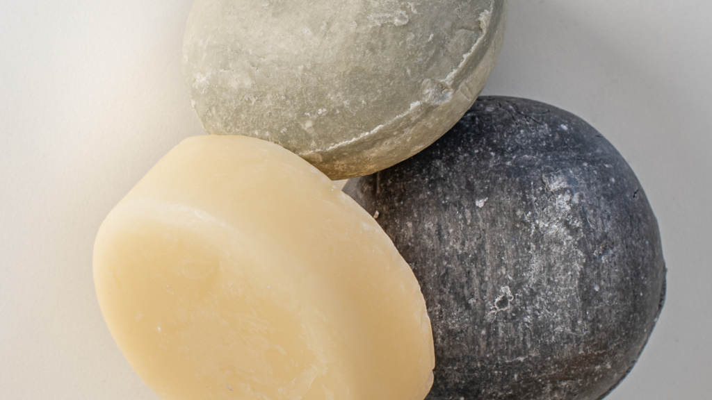 Three bars of shampoo soap