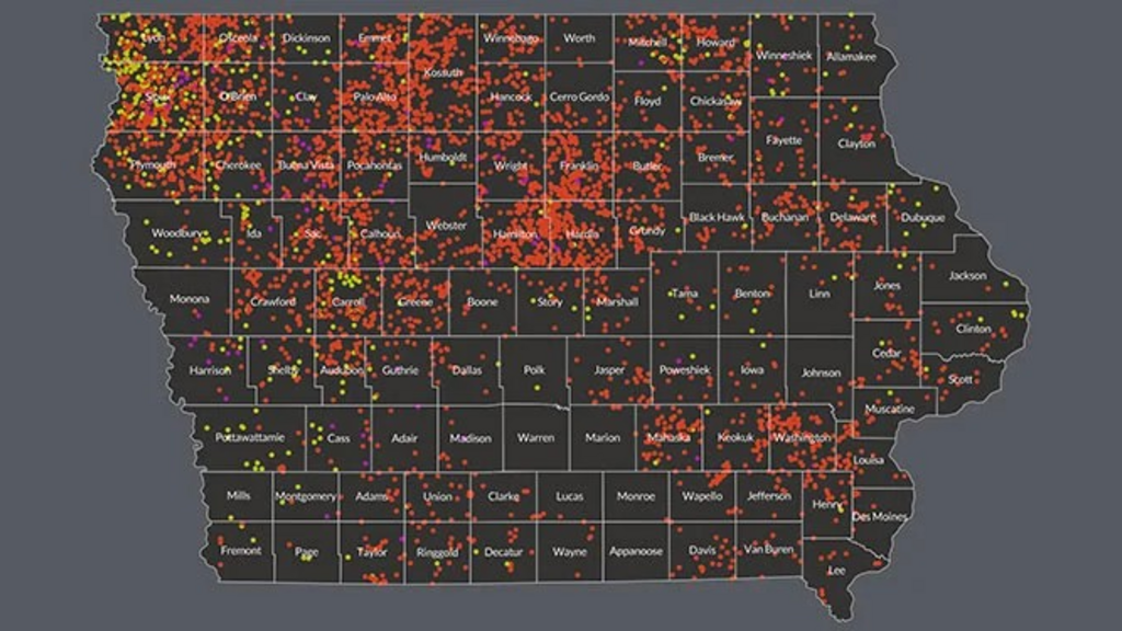 EWG Study and Mapping Show Large CAFOs in Iowa Up Fivefold Since 1990